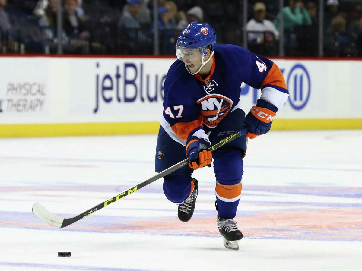 The Brooklyn inaugural season patch on the New York Islanders third News  Photo - Getty Images