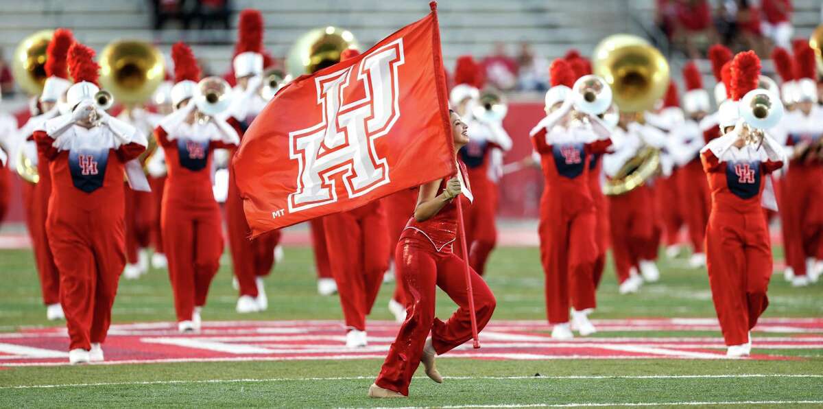 The University of Houston band performs before an NCAA football game against Connecticut at TDECU Stadium on Thursday, Sept. 29, 2016, in Houston. ( Brett Coomer / Houston Chronicle )