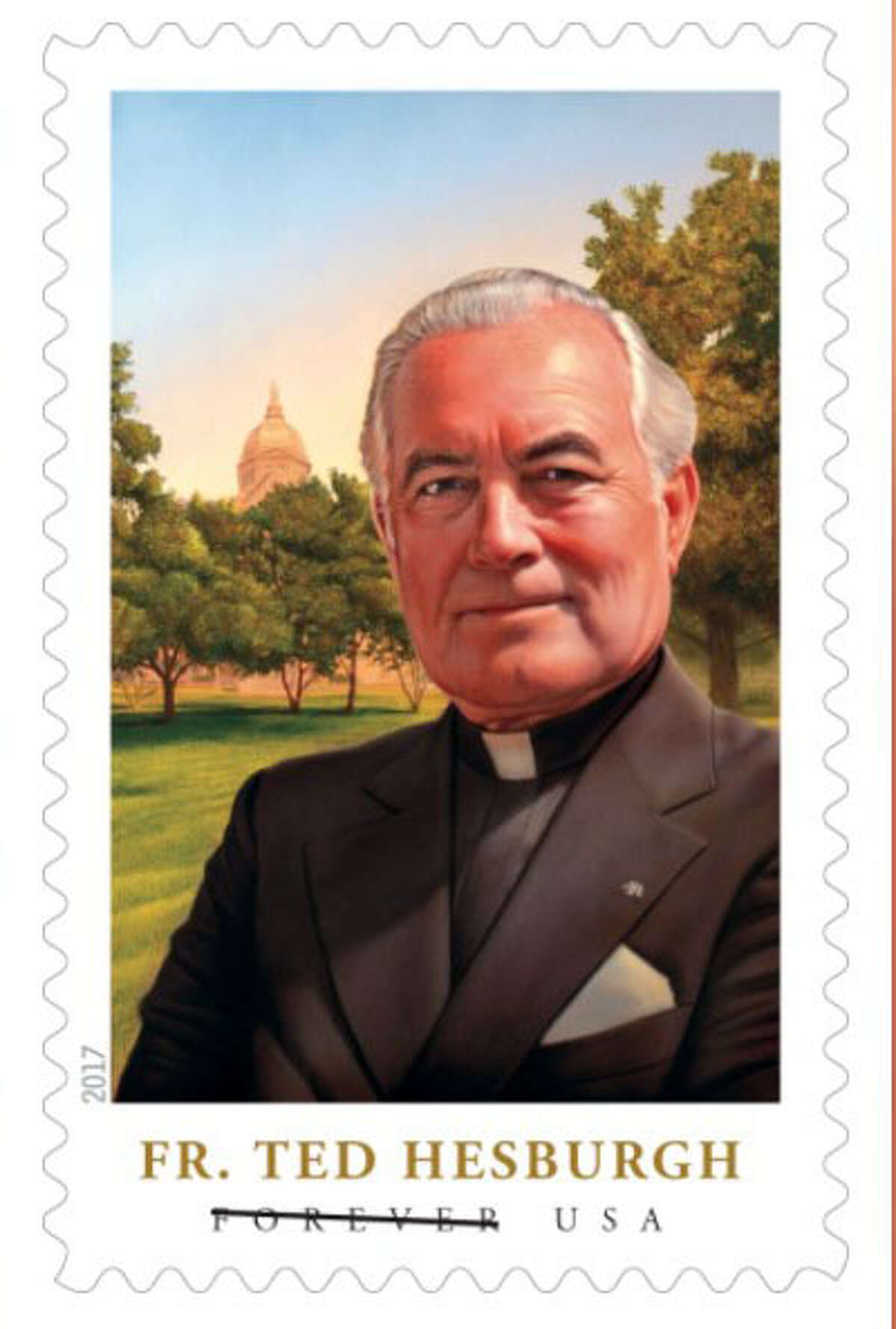 FatherÂ Theodore Hesburgh will be honored with a stamp in 2017.
