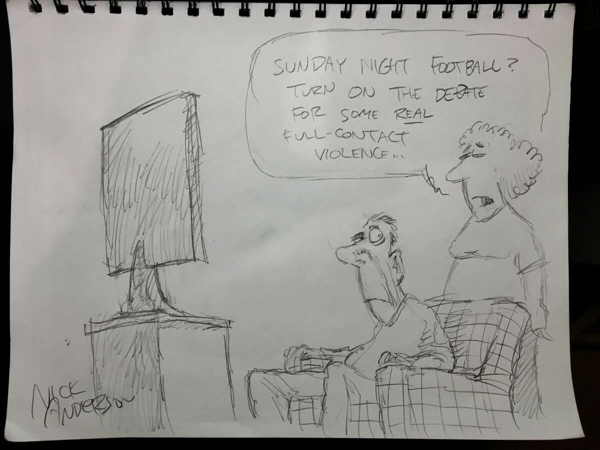 Nick Anderson live sketches during the Presidential Debate.