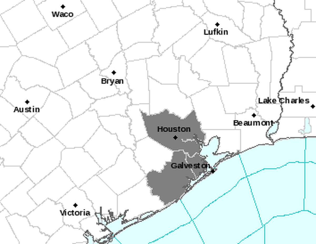 High ozone levels may be possible Monday, Oct. 10, 2016, in the Houston area. (National Weather Service)