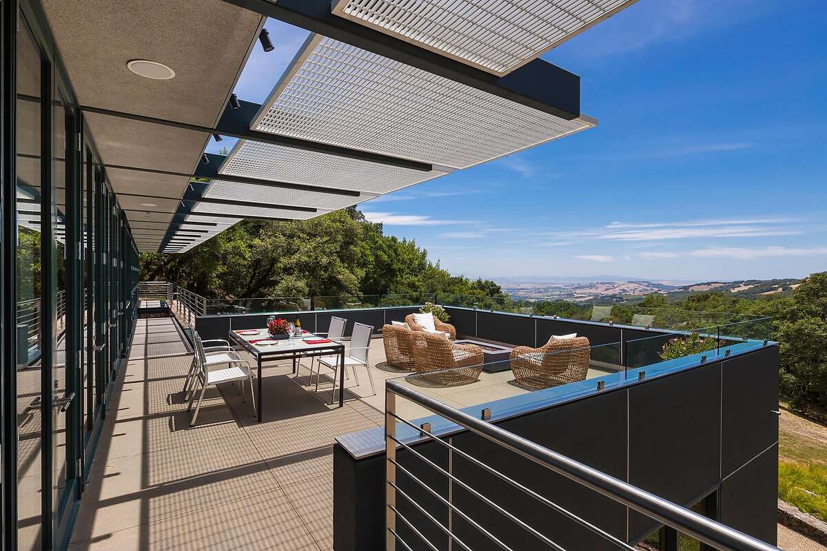 Image showcasing Dramatic luxury home in Sonoma features private observatory for stargazing