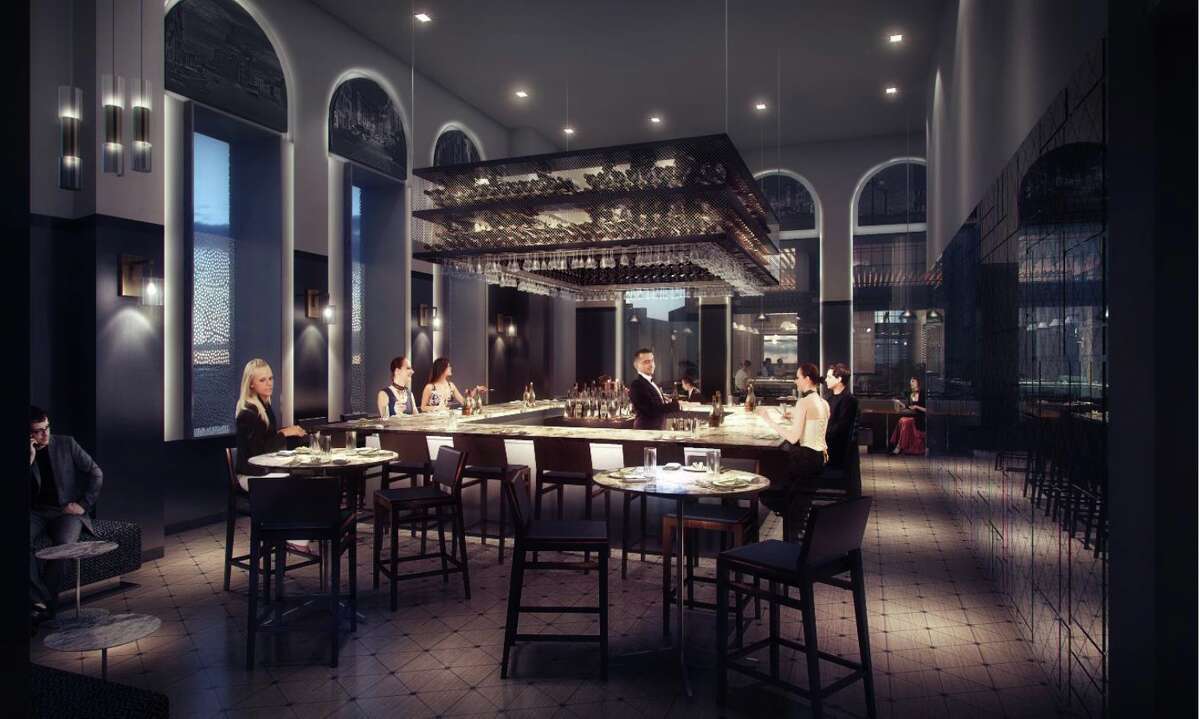 Renderings of the interior of Osso restaurant being planned for 500 Crawford in downtown Houston.