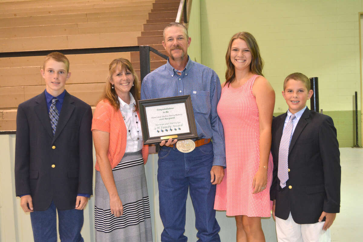 Shane and Shelley Berry of Cotton Center and their children, Seth, Sarah and Sterling, were recognized at the 4-H Achievement Banquet on Saturday with the Merwyn and Shirley Igo Family Award as this year’s outstanding Hale County 4-H family.