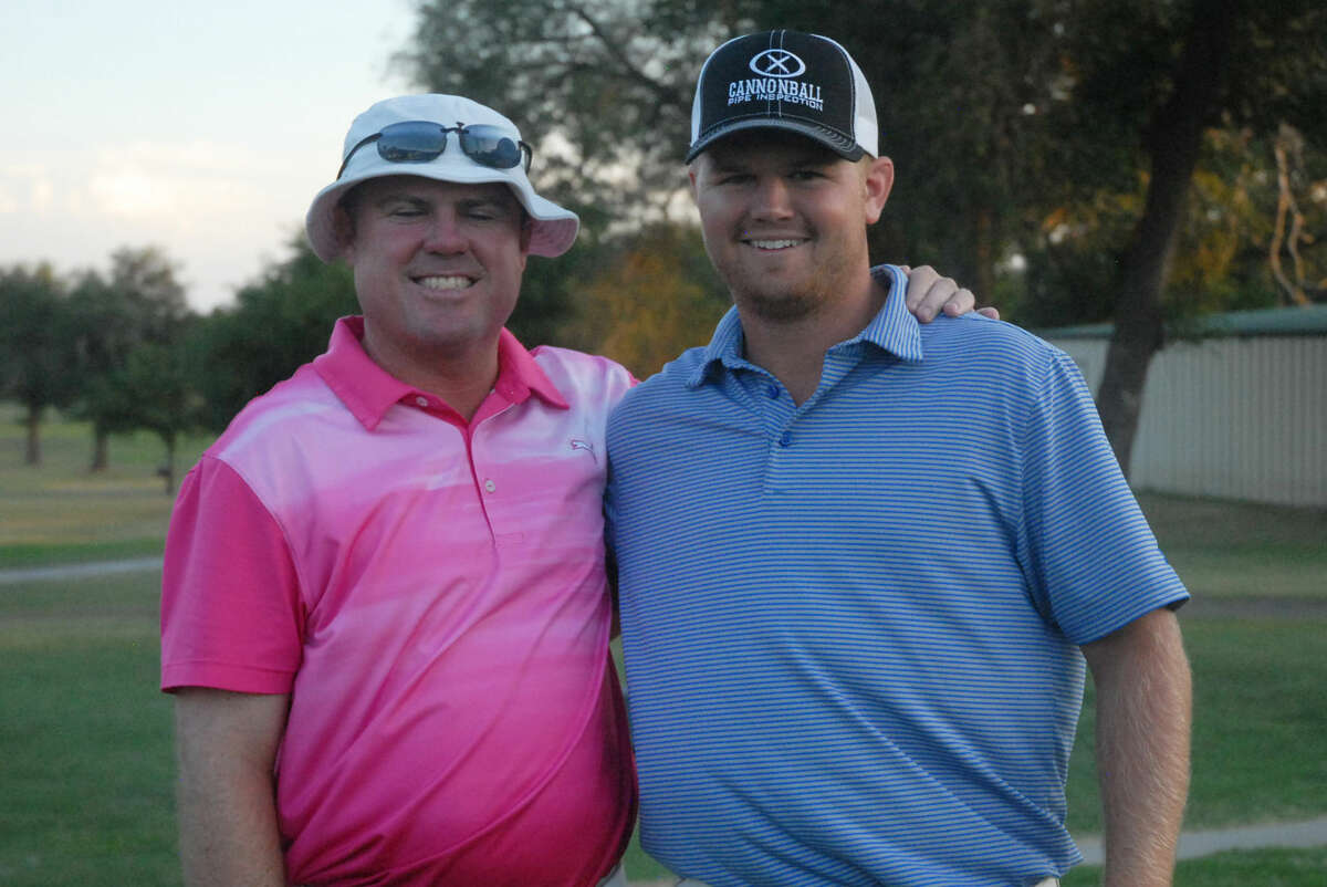 Michael Pruitt, left, of Lubbock and Tad Darland, right, of Andrews teamed up to win the annual Jack Williams Memorial Golf Tournament at the Plainview Country Club Friday through Sunday. They won on the second playoff hole, defeating defending Jack Williams champions Shannon Allen and Blake Ashcraft.