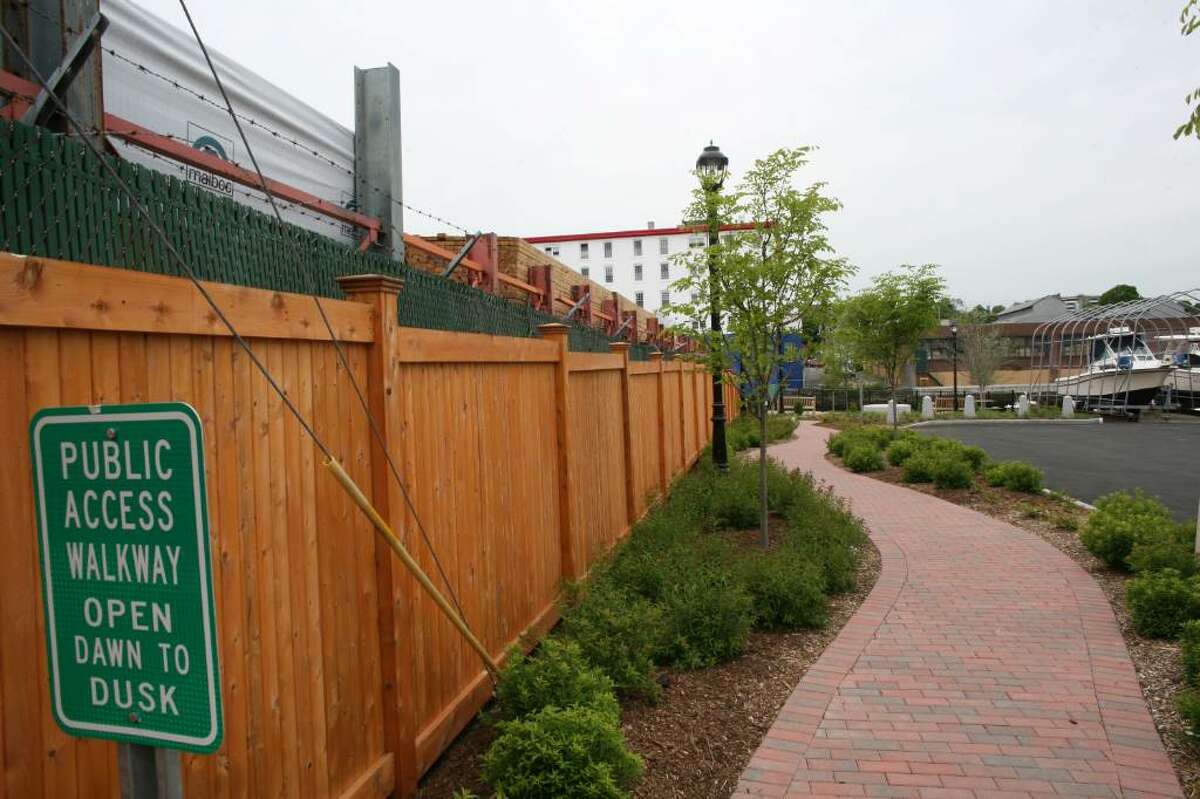 A new pocket park on South Water Street in Byram as seen on Tuesday afternoon.