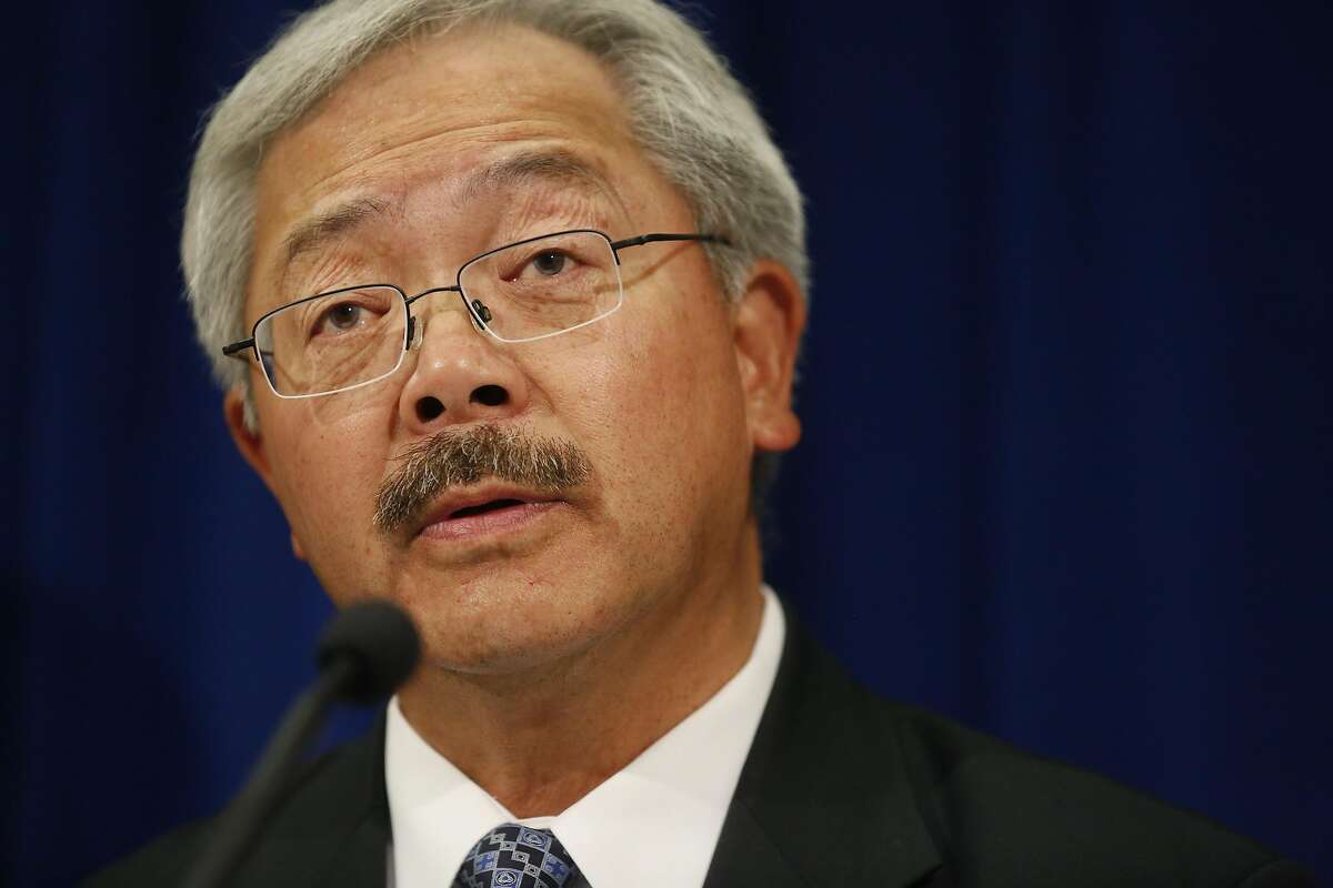 Mayor Ed Lee speaks to the media during a press conference announcing the findings of an assessment report on the San Francisco Police Department by the Department of Justice, Officer of Community Oriented Policing Services at the Phillip Burton Federal Building Oct. 12, 2016 in San Francisco, Calif.