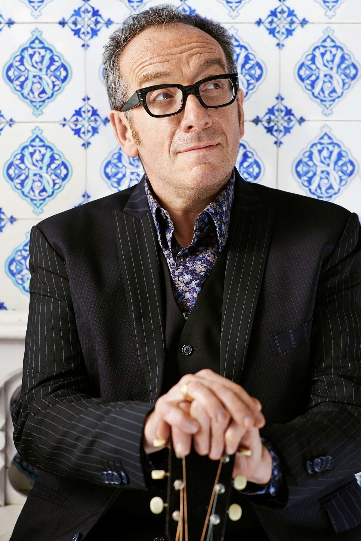 Musician Elvis Costello photographed by James O'Mara