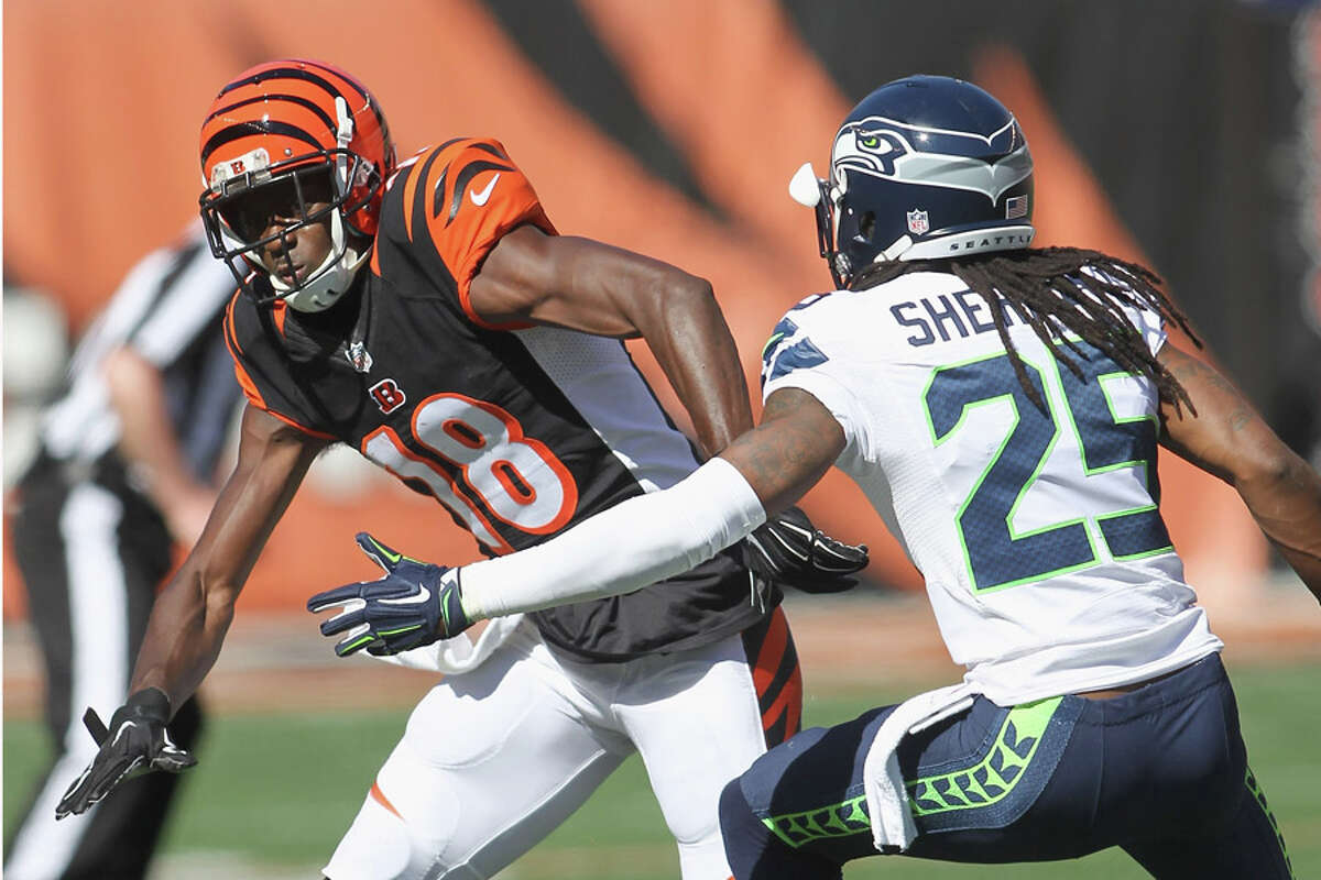 Oct. 11, 2015 A.J. Green, Cincinnati Bengals 5 targets, 4 receptions, 48 yards* *Sherman didn't start the game shadowing Green, but took over after Green racked up 44 yards on 3 catches in the first quarter