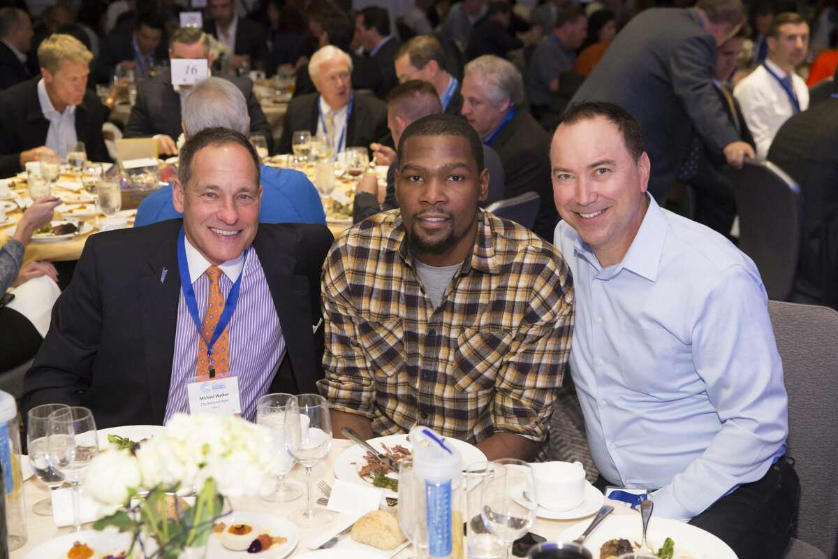 Michael Walker, Kevin Durant and Rob Warner attend The WARRIORS TIP-OFF LUNCHEON hosted by the San Francisco Chamber of Commerce October 10th 2016 at The Ritz-Carlton in San Francisco, CA