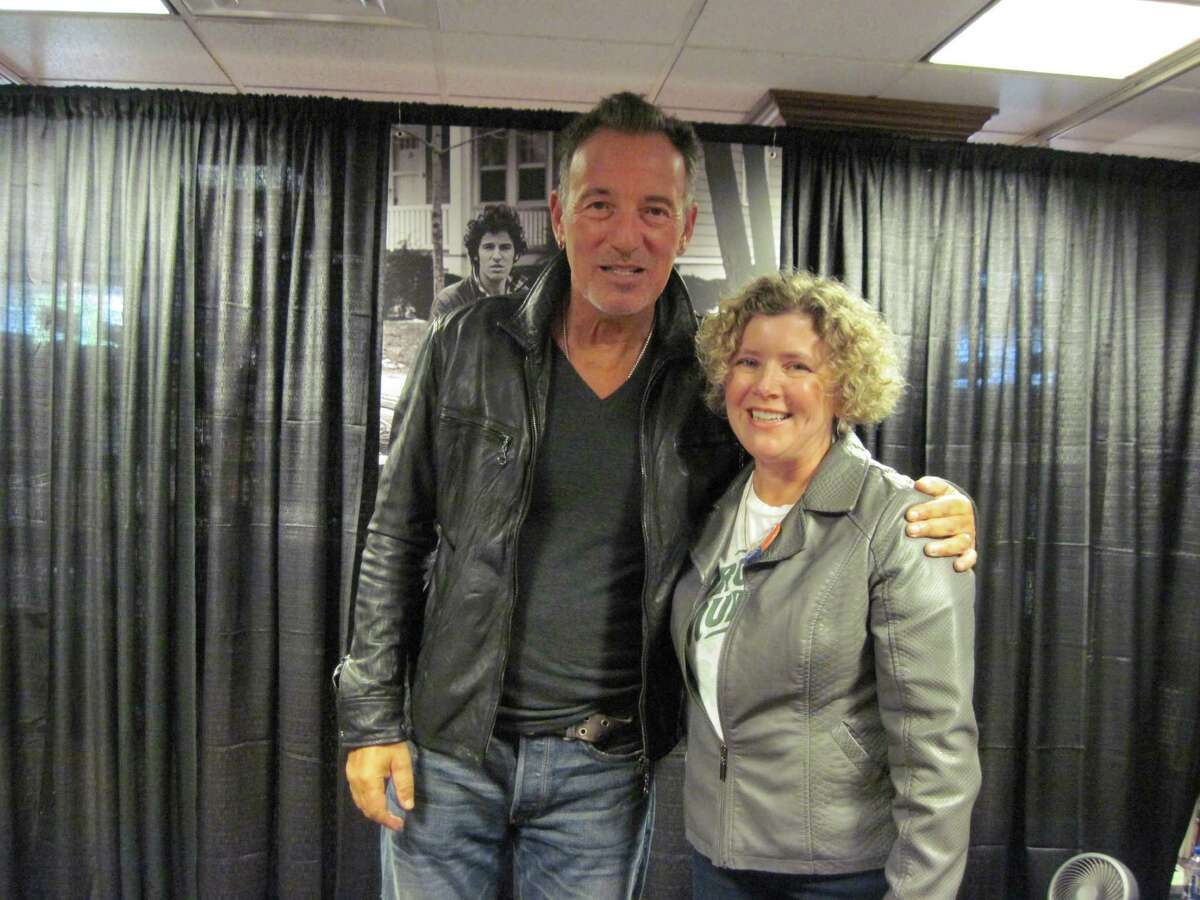 Bruce Springsteen meets Joyce Bassett at Harvard Coop Bookstore, Cambridge, Mass. on October 10, 2016.