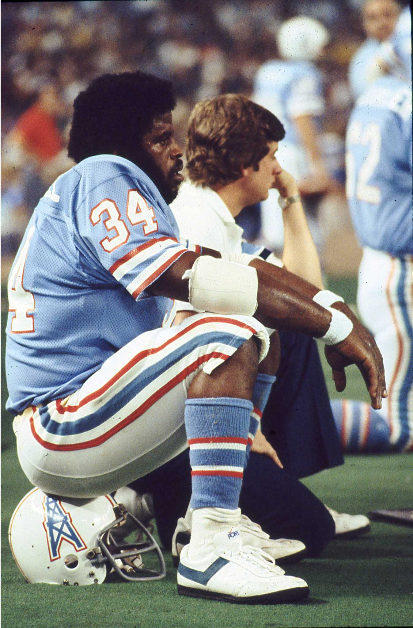 11/20/1978 - Miami Dolphins at the Houston Oilers. Oilers Earl Campbell's  81-yard TD run in fourth quarter at the Houston Astrodome. Earl Campbell,  the Tyler Rose, ended his most glorious game as