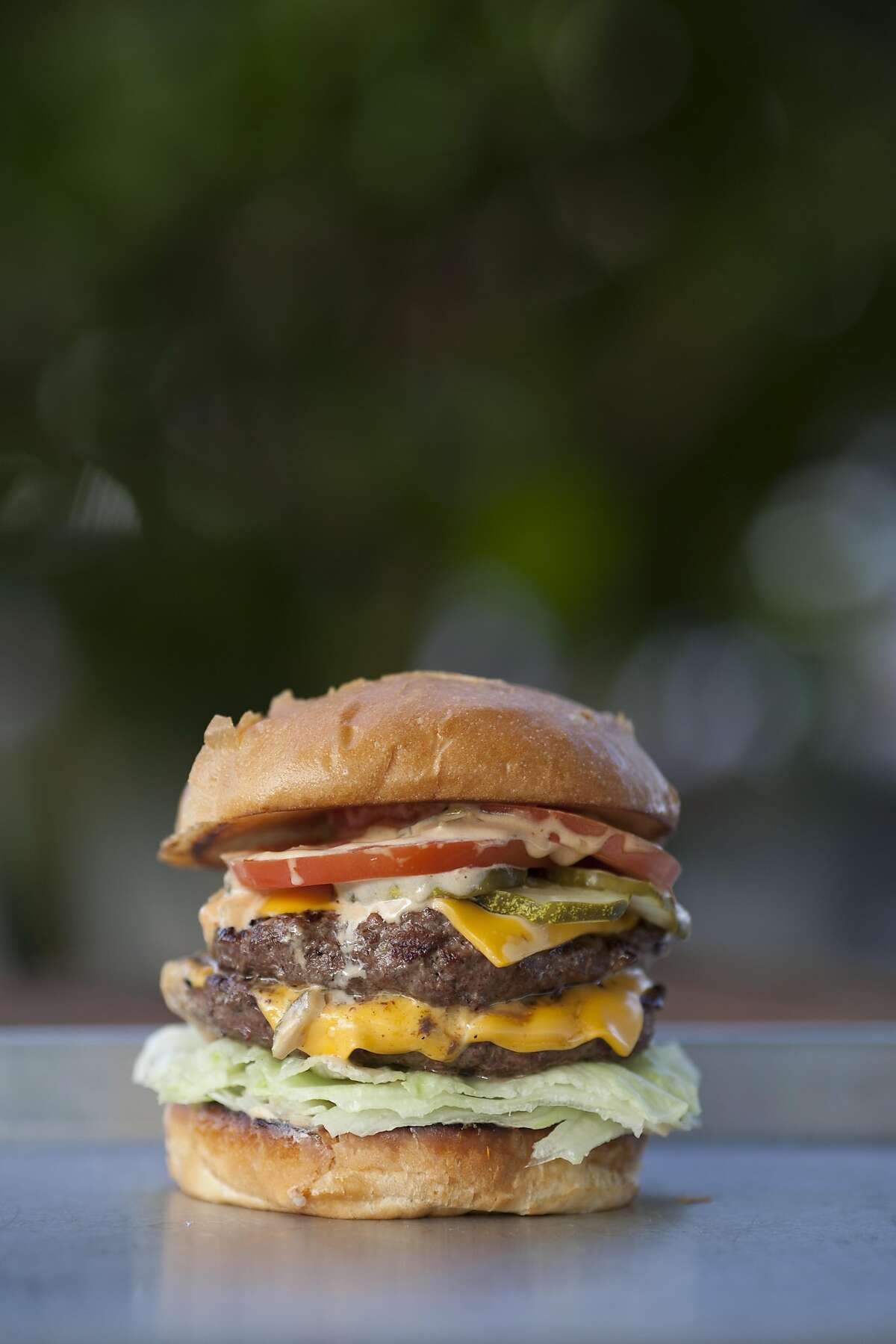 Double cheeseburger from Gott�s Roadside in Napa, California, USA 12 Oct 2016. (Peter DaSilva/Special to The Chronicle)