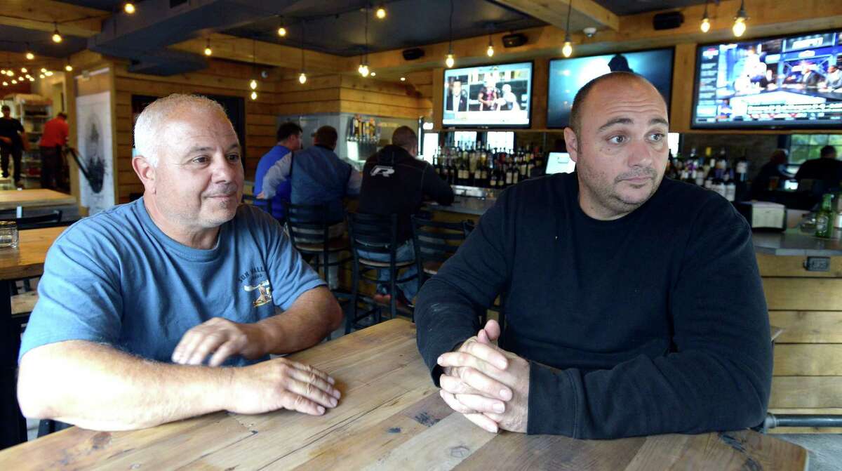 Rico Imbrogno and Luigi Cardillo Jr., Co-Owners of Riko's Pizza are interviewed at their newest location on Hope Street in Stamford on Oct. 13, 2016.