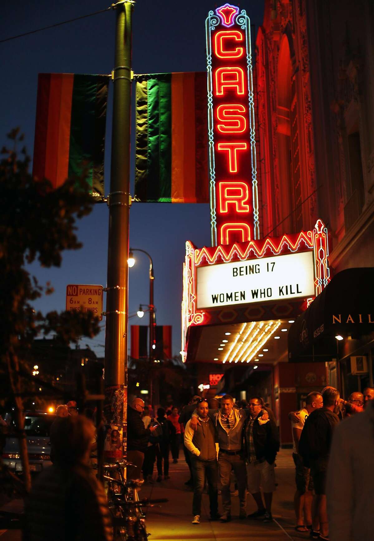 A crowd exits a movie at the Castro Theatre in San Francisco, Calif., on Tuesday, June 21, 2016.