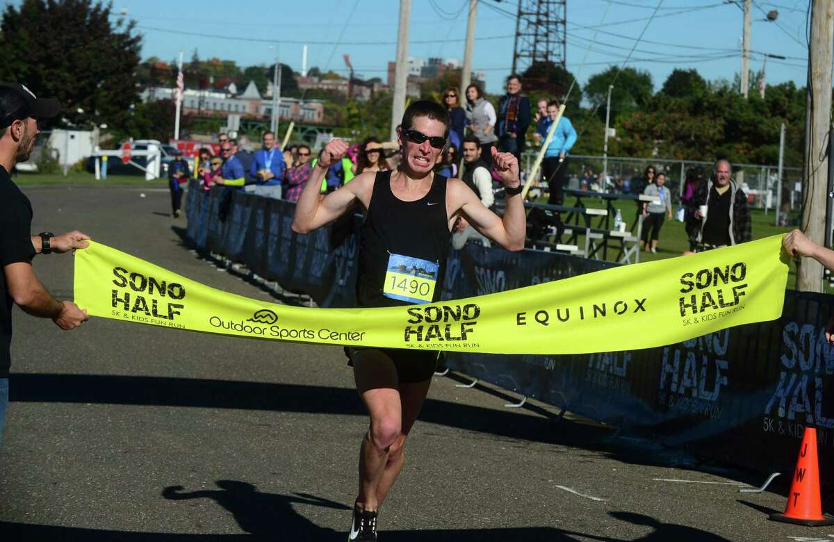 Kevin Hoyt wins The 2nd annual SoNo Half Marathon / 5K & Kids Fun Run Saturday, October 15, 2016, at Veterans Park in Norwalk, Conn. This years event raised over $20,000 for local charities and organizations surpassing last years donations with proceeds benefiting Norwalk-based, Two Wheels Organization and The Courage to Speak Foundation.