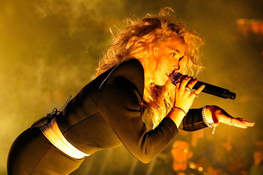 Megan James, vocalist of Purity Ring performs during the second day of the Treasure Island Music Festival in San Francisco, California, on Sunday, Oct. 16, 2016. Photo: Gabrielle Lurie, The Chronicle