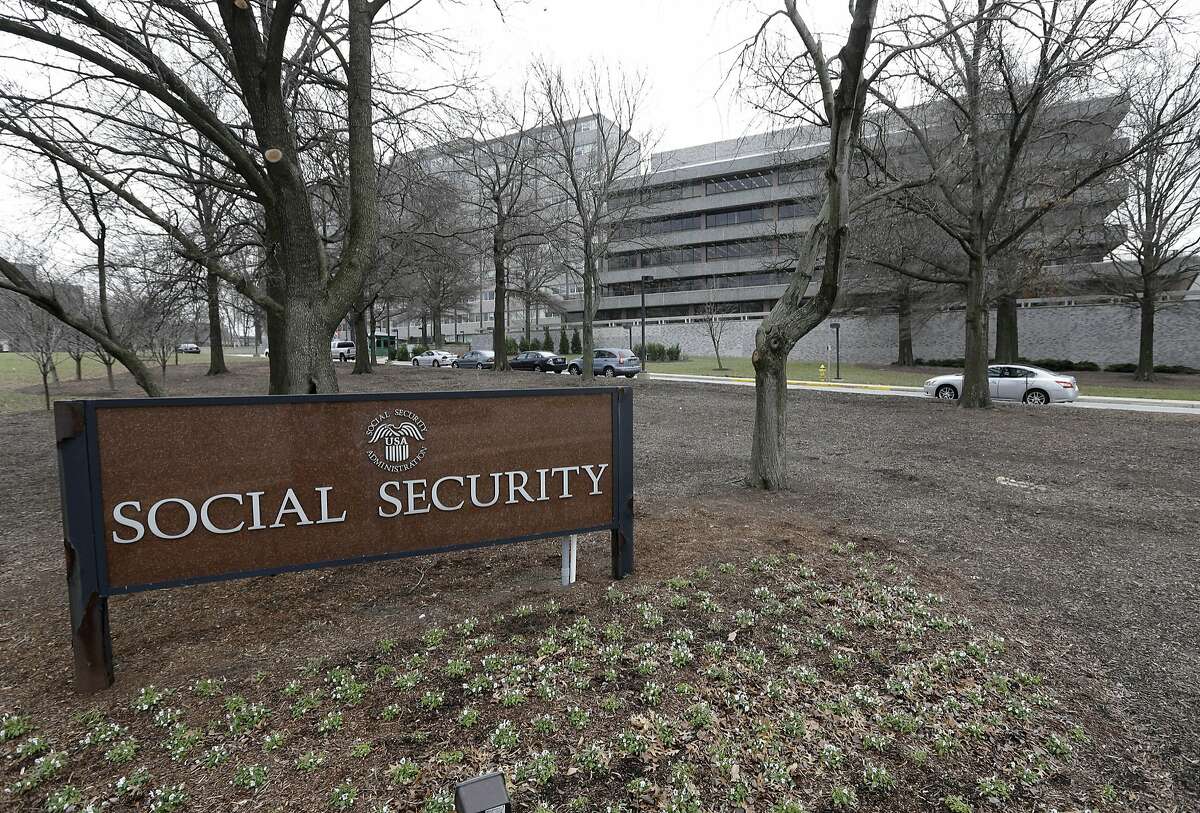 FILE - In this Jan. 11, 2013 file photo, the Social Security Administration's main campus is seen in Woodlawn, Md. Millions of Social Security recipients and federal retirees will get only tiny increases in benefits next year, the fifth year in a row that older Americans will have to settle for historically low raises. (AP Photo/Patrick Semansky, File)