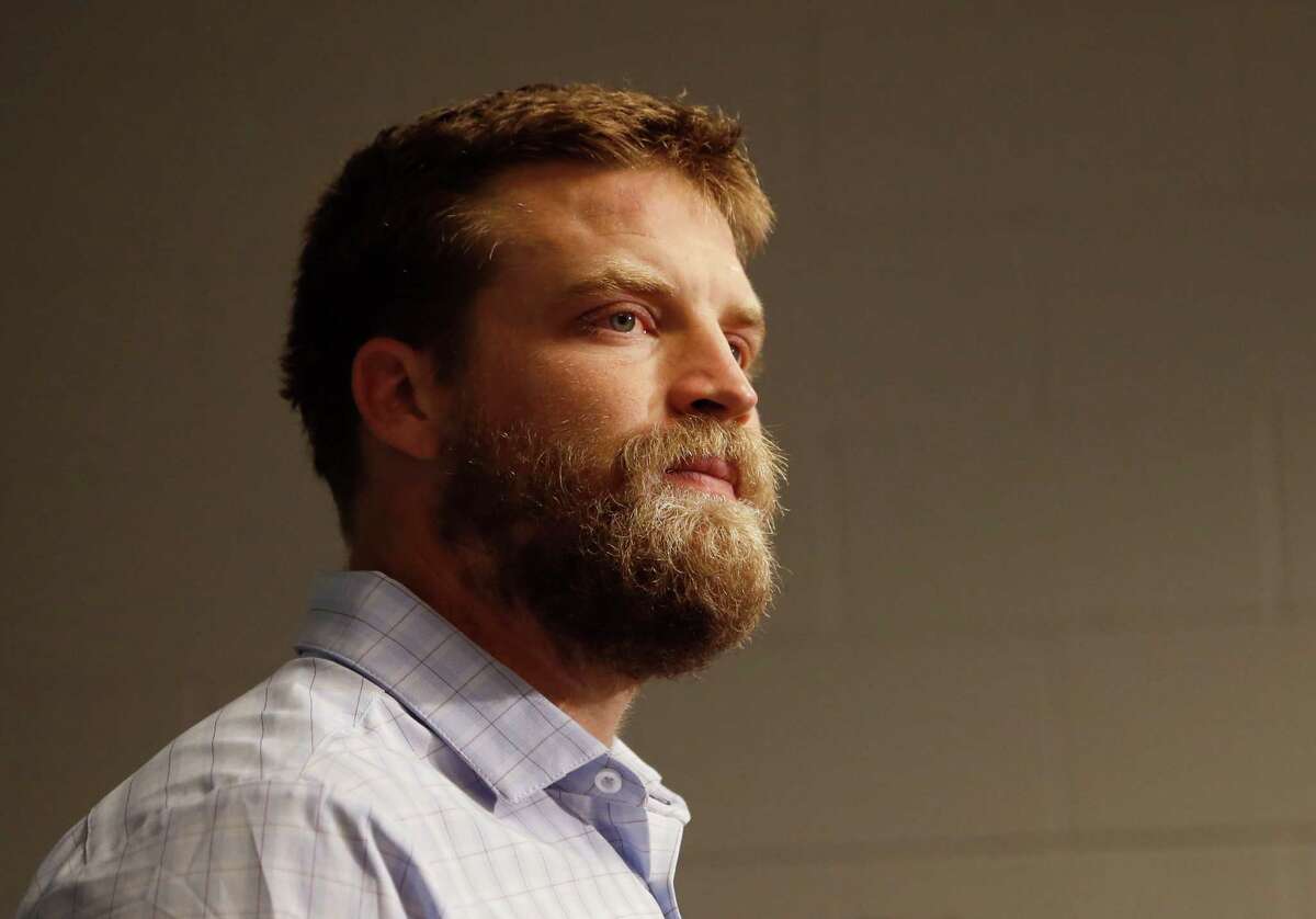 New York Jets quarterback Ryan Fitzpatrick speaks after an NFL football game against the Arizona Cardinals, Monday, Oct. 17, 2016, in Glendale, Ariz. The Cardinals won 28-3. (AP Photo/Ross D. Franklin)