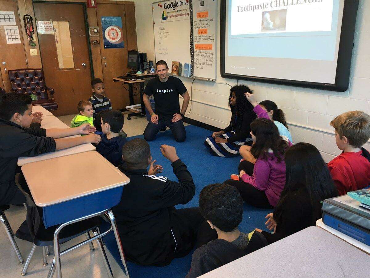 Sixth-grade teacher Jimmy Sapia teaches the "Choose Love Enrichment" curriculum to his class at Rippowam Middle School, Stamford, CT on Thursday, Oct. 6, 2016.