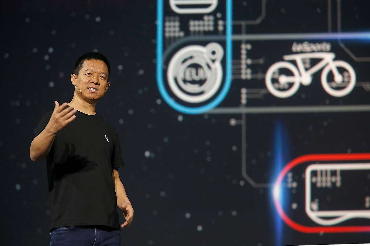 LeEco founder and CEO Yueting Jia announces new products on Wednesday, October 19,2016, in San Francisco, Calif.