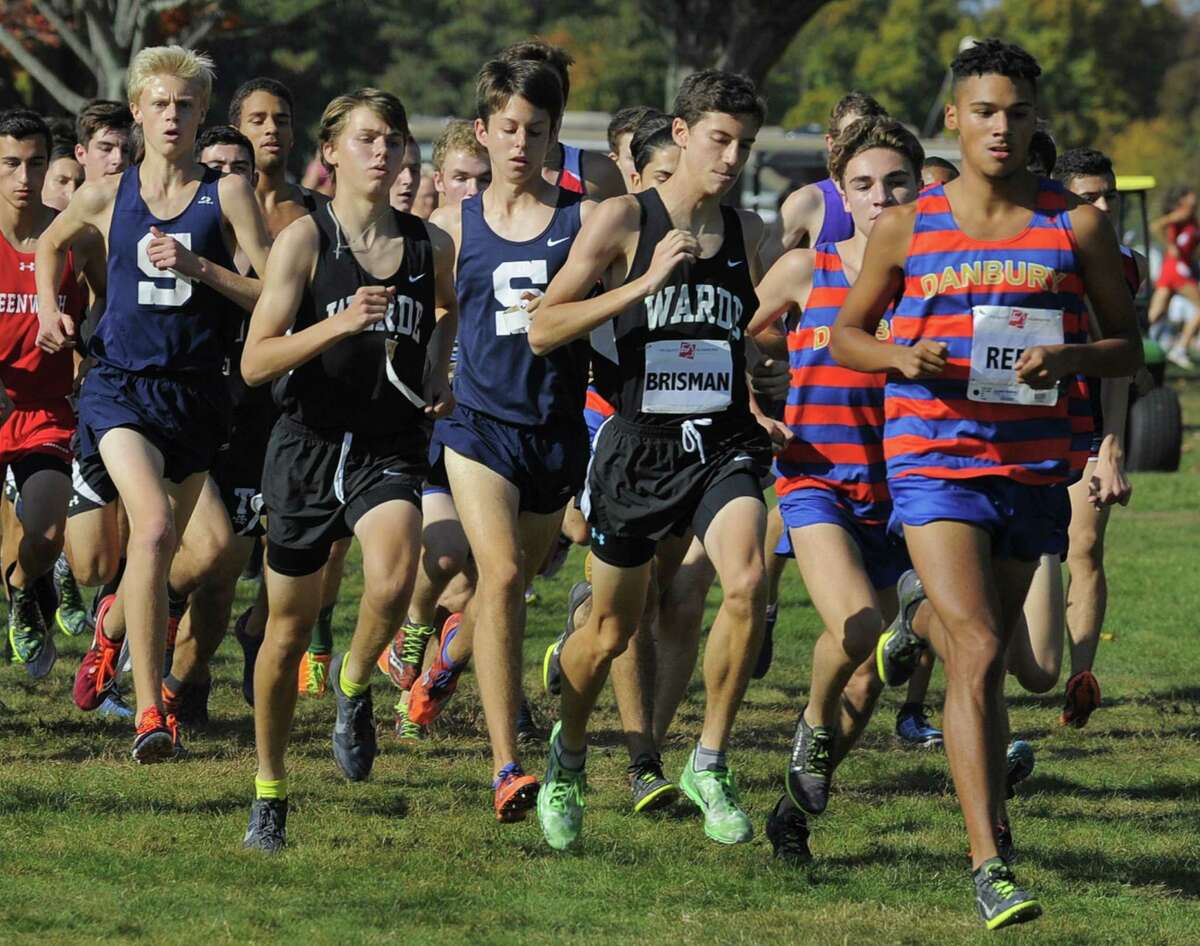 Runners compete in the FCIAC Boys Cross Country Championship at Waveny Park in New Canaan, Conn. on Wednesday, Oct. 19 2016.