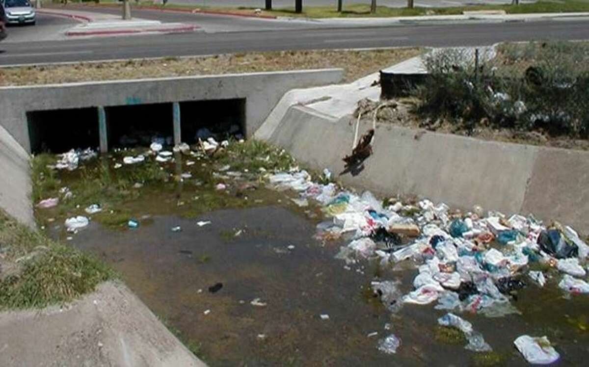 This is a photo taken near Mall Del Norte before the plastic bag ordinance took effect in 2015.