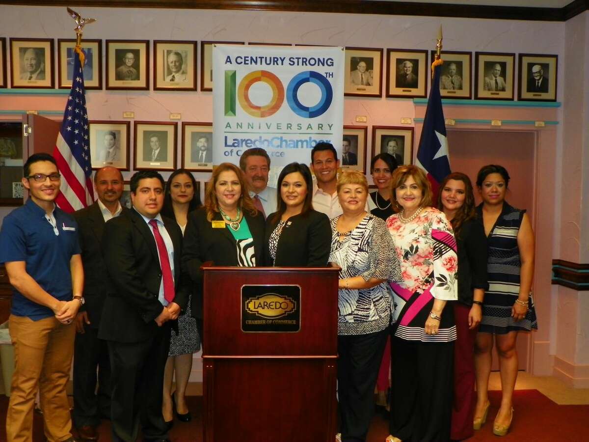 Representatives of businesses and organizations that will be recognized during an awards banquet pose for a photo Tuesday at the Laredo Chamber of Commerce. 