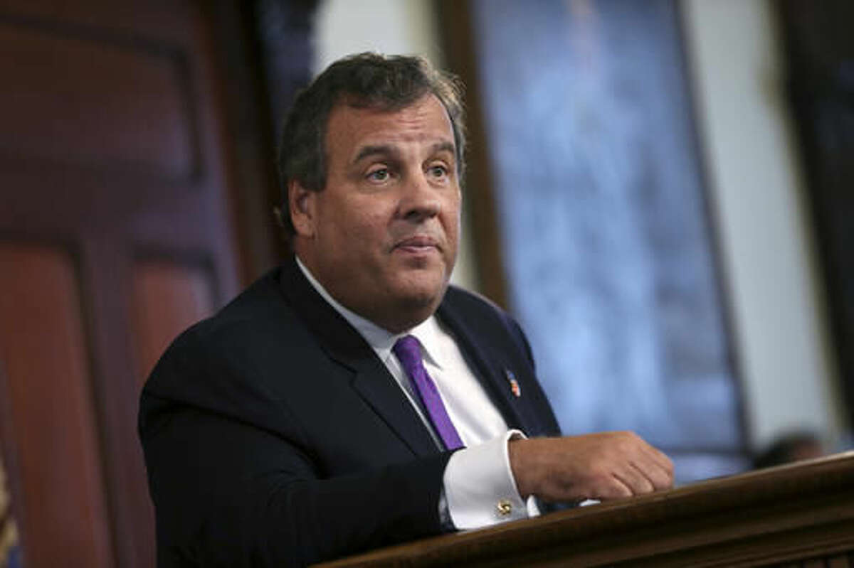 FILE - In this Monday, Aug. 29, 2016, file photo, Gov. Chris Christie listens to a question from the media in Trenton, N.J. Three years after gridlock paralyzed a New Jersey town next to the George Washington Bridge for four days, two former allies Christie are going to trial. Jurors will hear opening statements Monday, Sept. 19, 2016, in Newark in the case against Bill Baroni and Bridget Kelly. (AP Photo/Mel Evans, File)