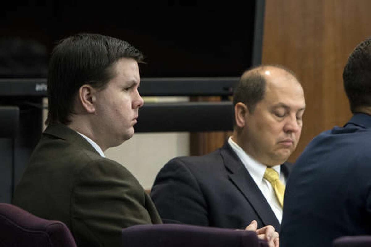 Justin Ross Harris, left, listens to jury selection during his murder trial at the Glynn County Courthouse in Brunswick, Ga., Monday, Oct. 3, 2016. Harris charged with murder after his toddler son died two years ago while left in the back of a hot SUV. (Stephen B. Morton/Atlanta Journal-Constitution via AP, Pool)