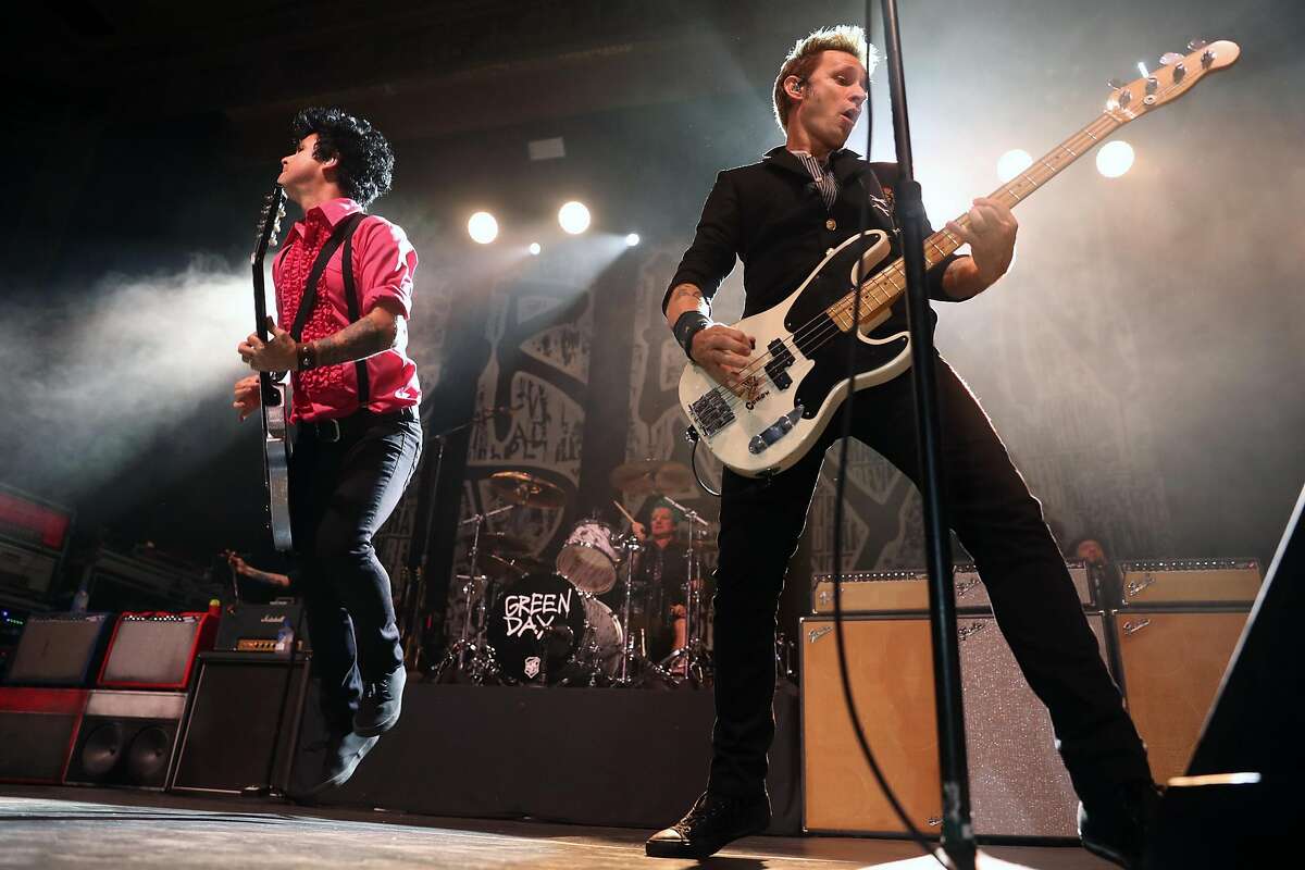 Billie Joe Armstrong and Mike Dirnt of Green Day performs at UC Theater in Berkeley, Calif., on Thursday, October 20, 2016.