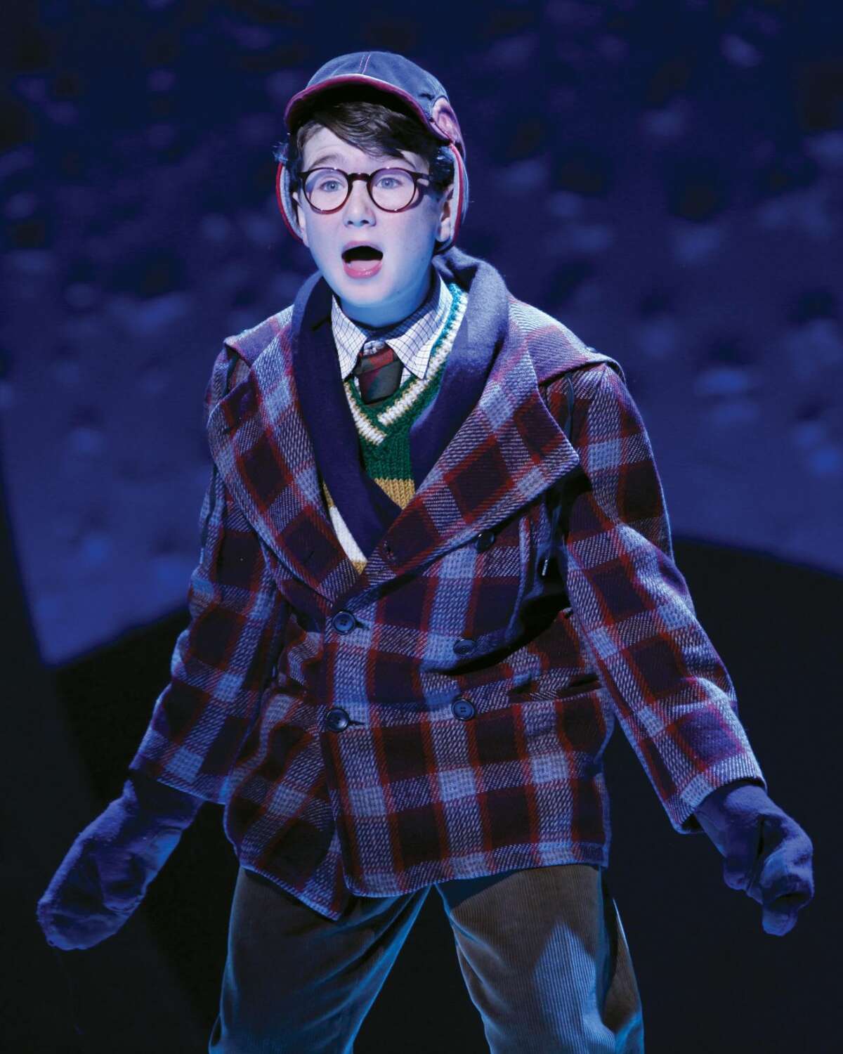 In this November 8 file photo released by Keith Sherman & Associates, actor Clarke Hallum portrays Ralphie in a scene from "A Christmas Story, The Musical." Producers are looking for actors, singers and dancers who stand no more than 4-foot-11 to fill the shoes of Ralphie and his friends as they prepare a musical version of the classic film "A Christmas Story" for Broadway. Performances begin Nov. 6 in New York with an opening night set for Nov. 19. (AP Photo/Keith Sherman & Associates, Carol Rosegg, File)