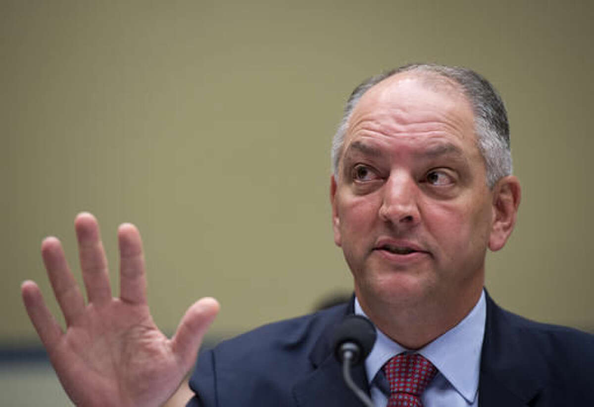In this Sept. 9, 2016, photo, Louisiana Gov. John Bel Edwards testifies in on Capitol Hill in Washington. It’s a tough time for a governor to come to Washington, hat in hand, to ask for billions of dollars for a hard-hit state, especially with Congress in the midst of election-season dysfunction and dominated by tightfisted tea party Republicans. But Bel Edwards is back for the second straight week, pleading for almost $3 billion to help Louisiana rebuild from last month’s devastating floods, undeterred by warnings that he should keep expectations low. (AP Photo/Molly Riley)