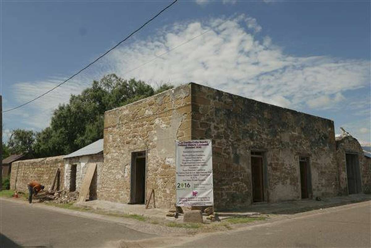 The first structure on the Trevi?’o-Uribe Ranch fort was built in 1830 in San Ygnacio and has survived largely intact as a rare example of Spanish colonial architecture. It is now being restored by local artisans. Wednesday, Sept. 15, 2016. (Billy Calzada/San Antonio Express-News via AP)