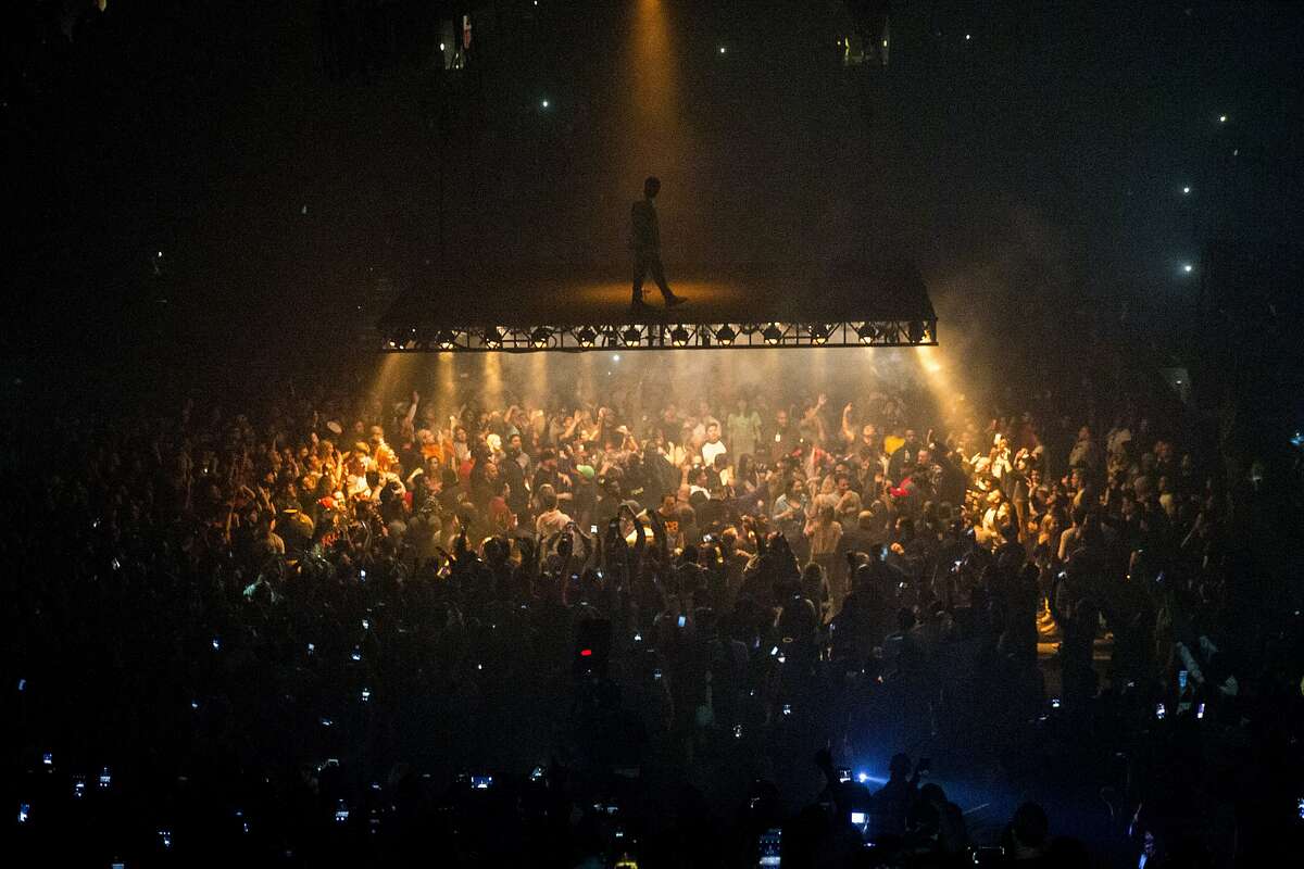 Kanye West performs during his Saint Pablo Tour at the Oracle Arena on Saturday, Oct. 22, 2016 in Oakland, Calif.