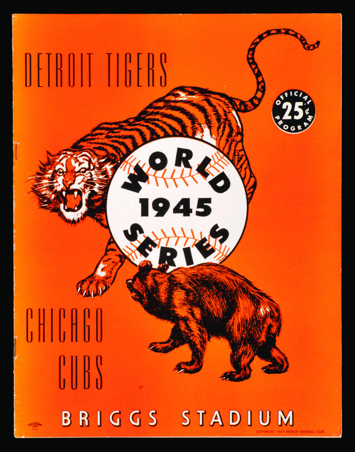 Lids Detroit Tigers vs. Chicago Cubs 1945 World Series Vintage 12'' x 16''  Framed Program Cover