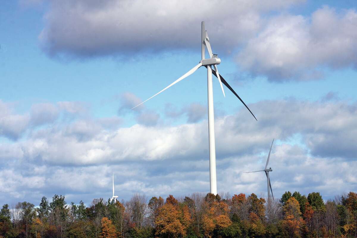   This wind turbine in Bloomfield Township is one of two turbines that recently broke in the Deerfield  Wind Energy Project. According to Jeff Smith, Huron County Building and Zoning director, a third turbine had a damaged blade in that park. The turbines are owned by Algonquin Power, of Ontario, Canada, and they are being built and tested by Vestas. Despite numerous attempts on Monday, the Tribune could not get any information from Algonquin Power. A spokesperson indicated the company will respond to these incidents this week.