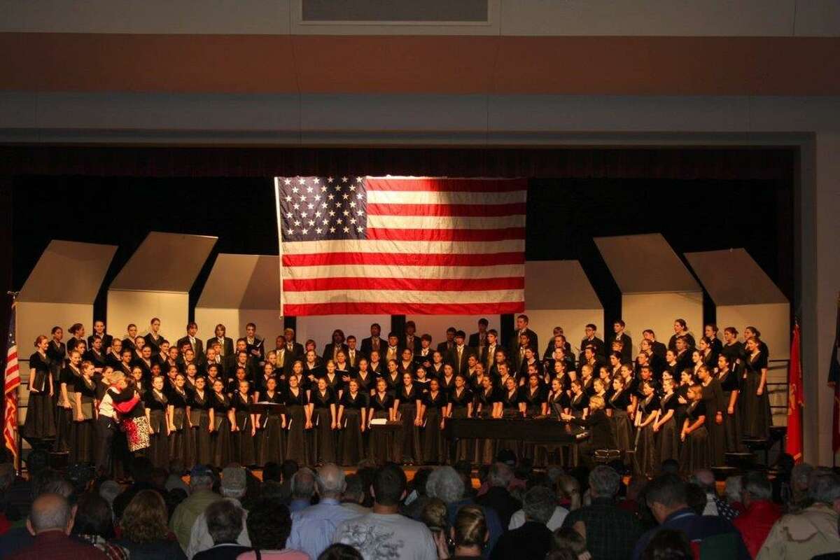 Students in combined choirs and band at Montgomery High School saluted veterans during their annual Veterans' Day concert last November. The 2016 appreciation concert takes place Nov. 7 at 6:30 p.m. in the high school auditorium, with a reception at 5:30 p.m. Attendees are encouraged to arrive early as the event usually becomes standing room only.