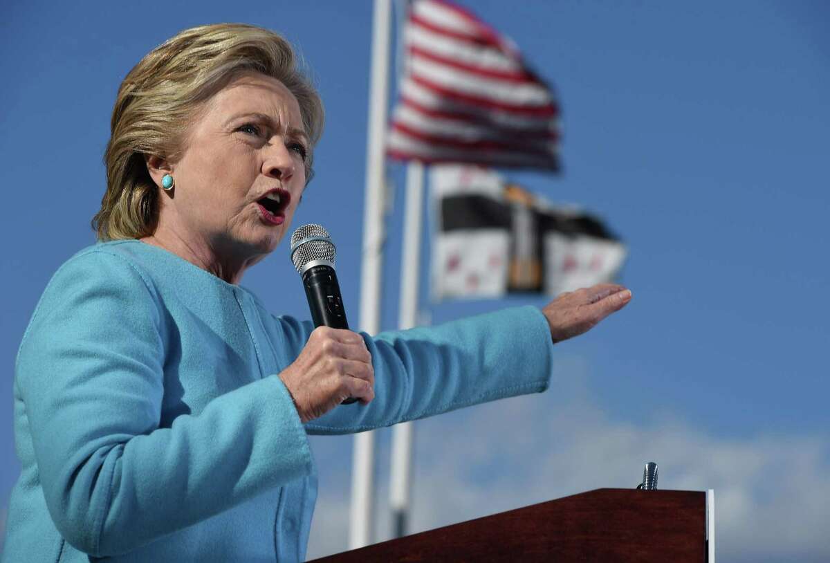 Hillary Clinton speaks at a rally on Monday. The dangers of a Clinton presidency are more familiar than Trump’s authoritarian unknowns. They’re the dangers of elite groupthink, of Beltway power worship, of a cult of presidential action in the service of dubious ideals.