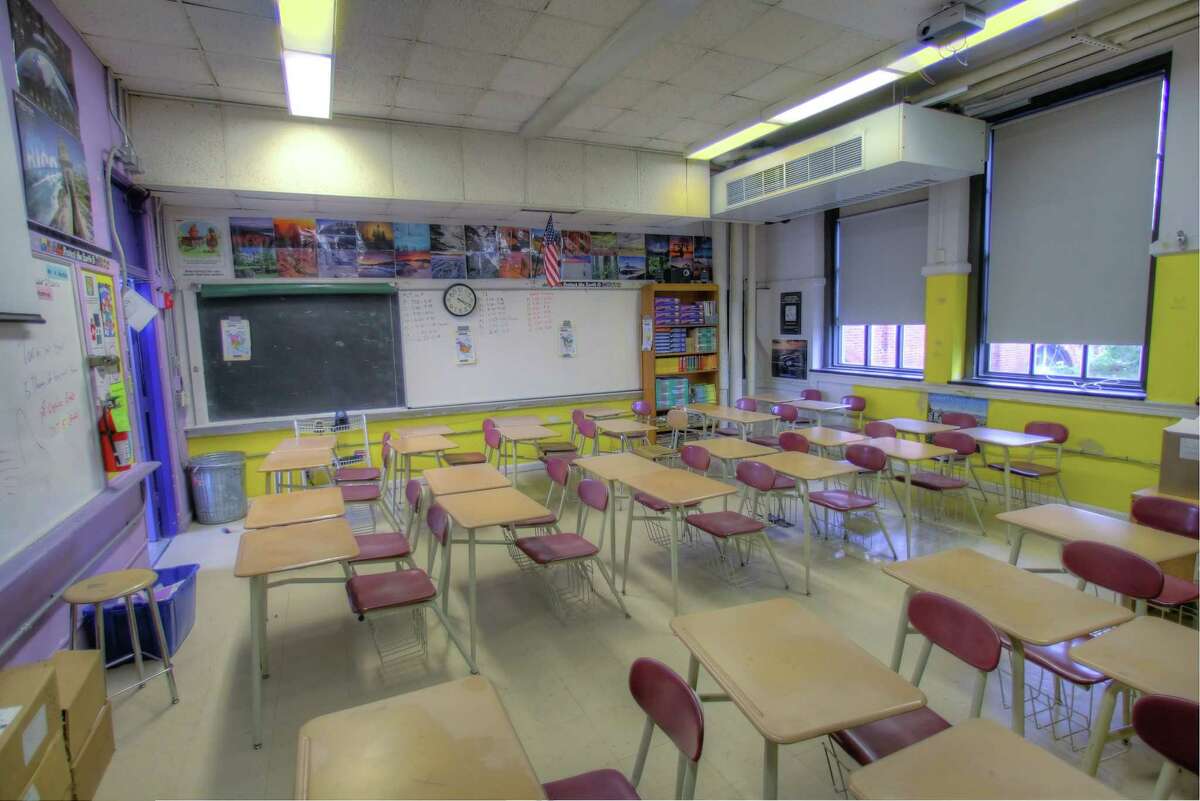 A school classroom.