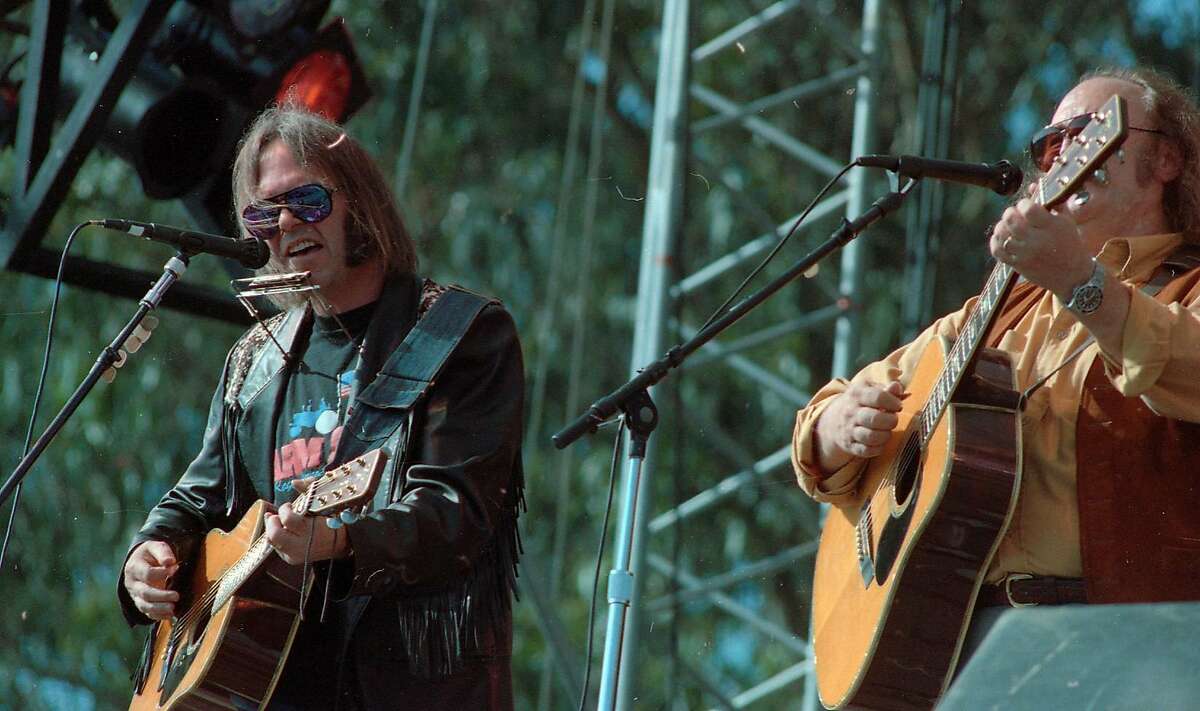 Neil Young and David Crosby Laughter, Love & Music concert in memory of Bill Graham who was killed in a helicopter crash. The concert to place on the Polo Fields in Golden Gate Park,11/03/1991