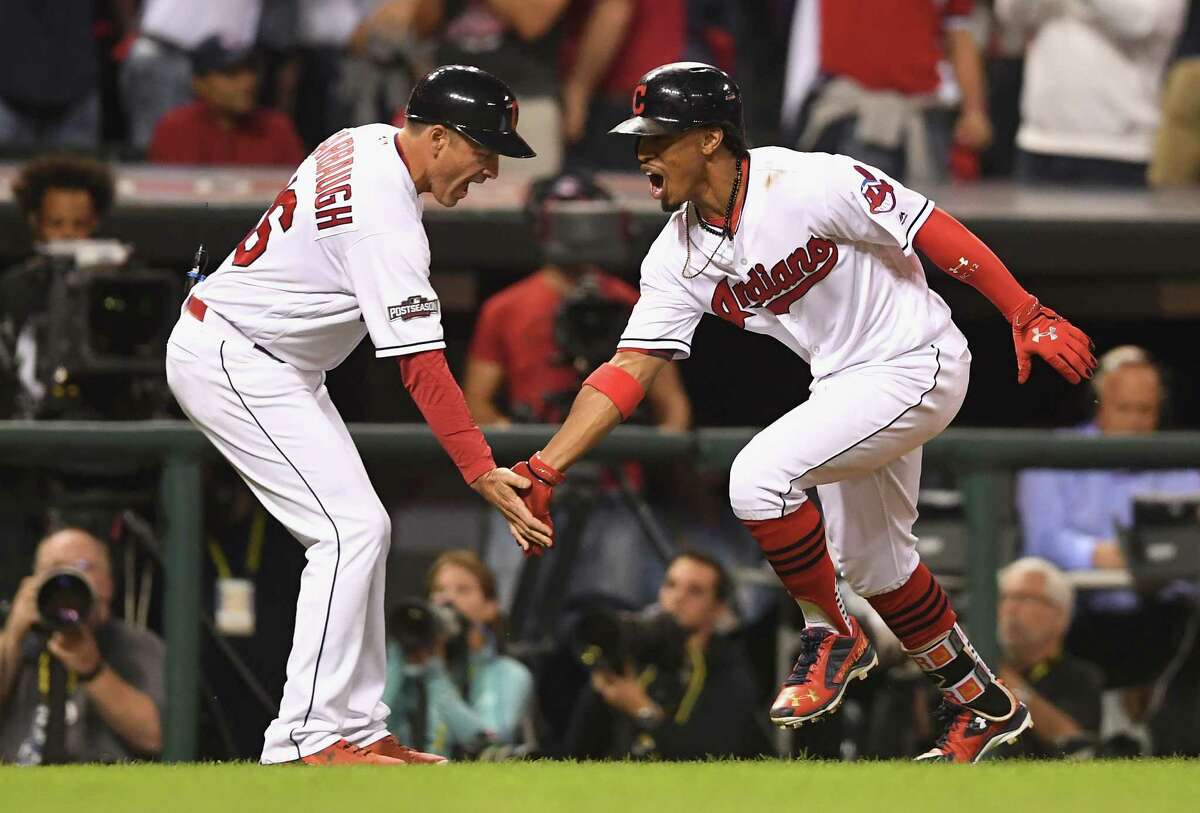 Coco Crisp on a baseball field again in October, this time as a coach