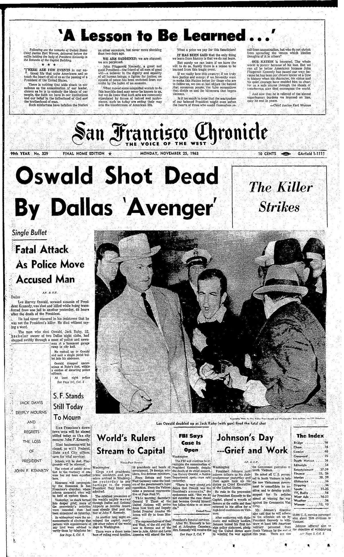 Chronicle Covers: The shooting of Lee Harvey Oswald