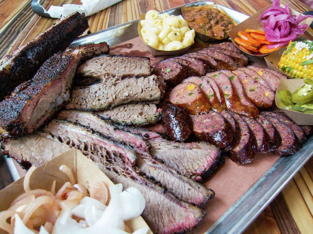 Brisket, pork ribs, sausage and sides at The Pit Room