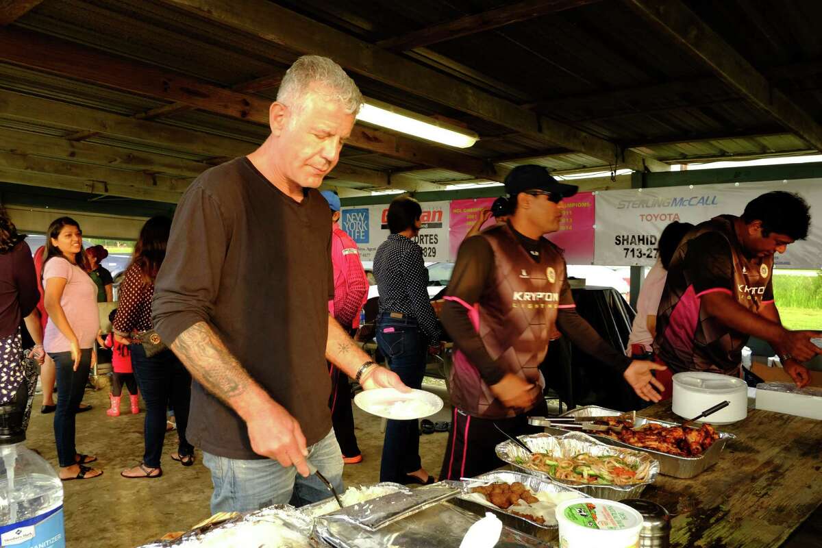 Anthony Bourdain at the Houston Indian Cricket Club.