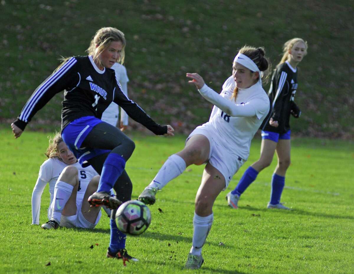 Action from the Staples girls soccer team's 4-1 win over Darien in the FCIAC quarterfinals on Friday, October 28th, 2016.