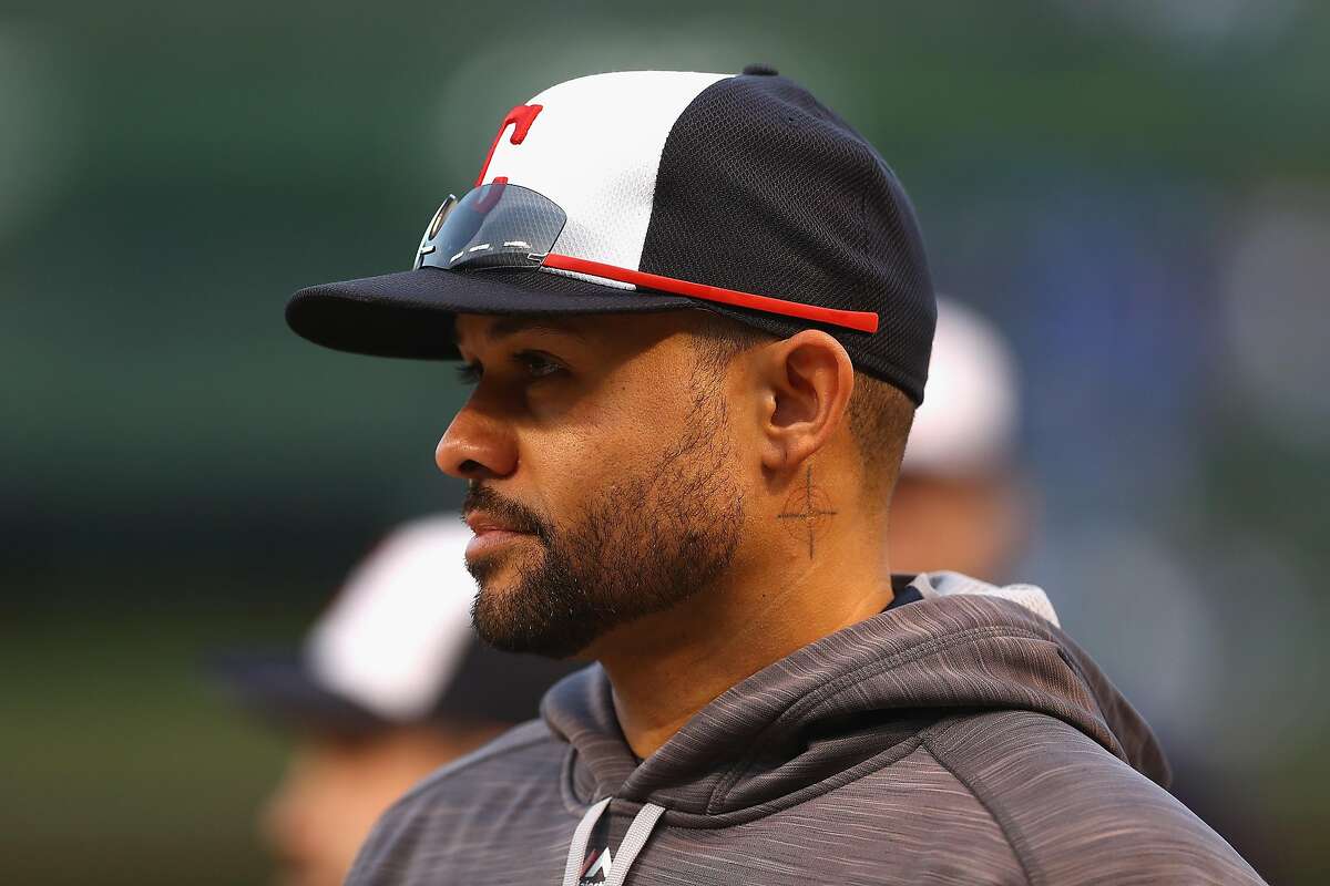 CHICAGO, IL - OCTOBER 28: Coco Crisp #4 of the Cleveland Indians warms up before Game Three of the 2016 World Series against the Chicago Cubs at Wrigley Field on October 28, 2016 in Chicago, Illinois. (Photo by Stacy Revere/Getty Images)