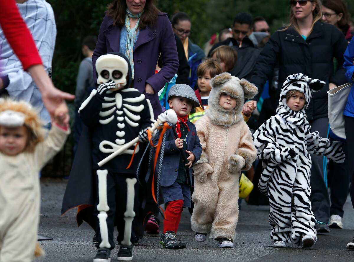 Children march in the costume parade and contest at the San Francisco Zoo's annual Boo at the Zoo Halloween celebration in San Francisco, Calif. on Saturday, Oct. 29, 2016.
