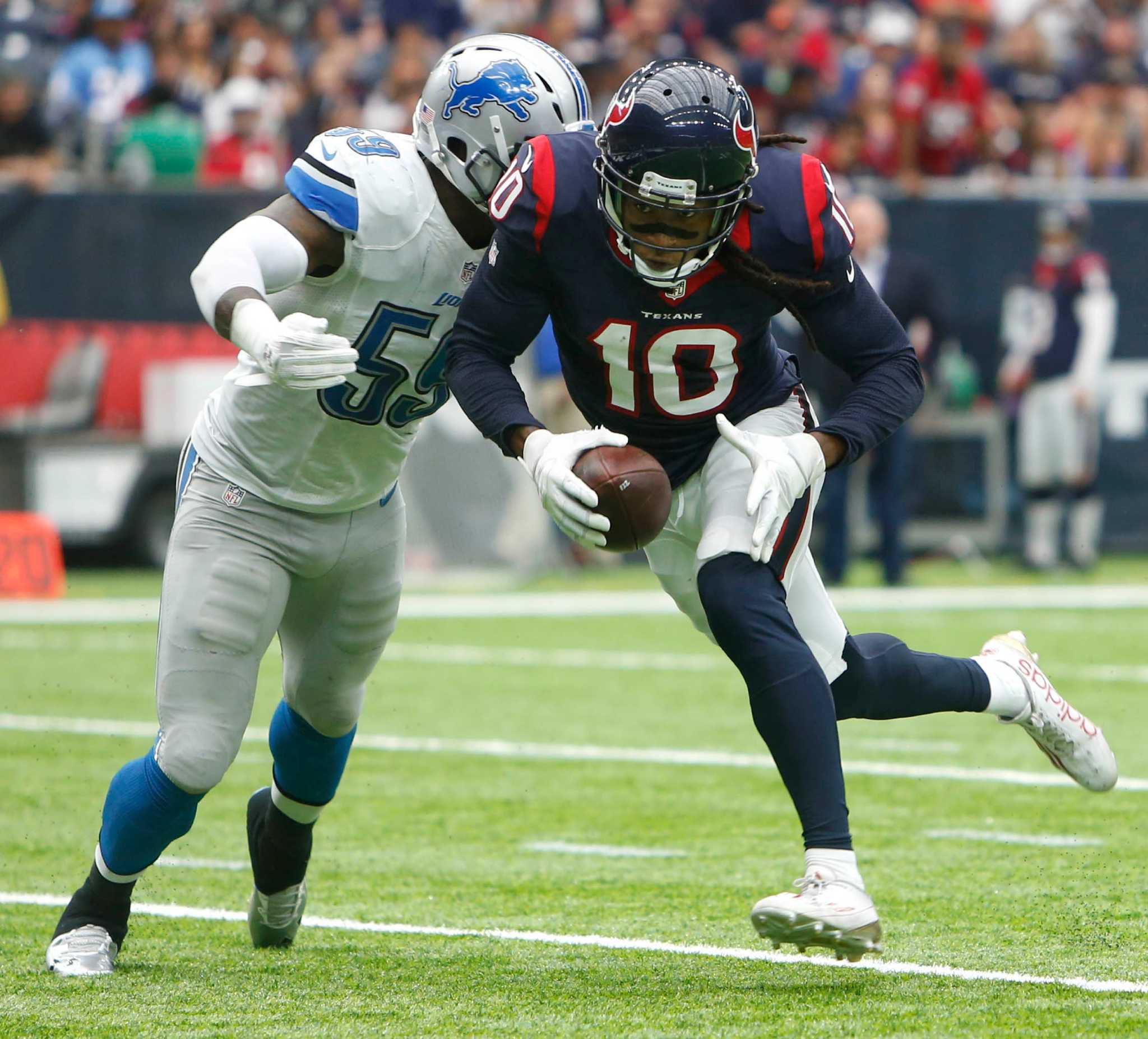 DeAndre Hopkins of the Houston Texans lines up in the fourth quarter