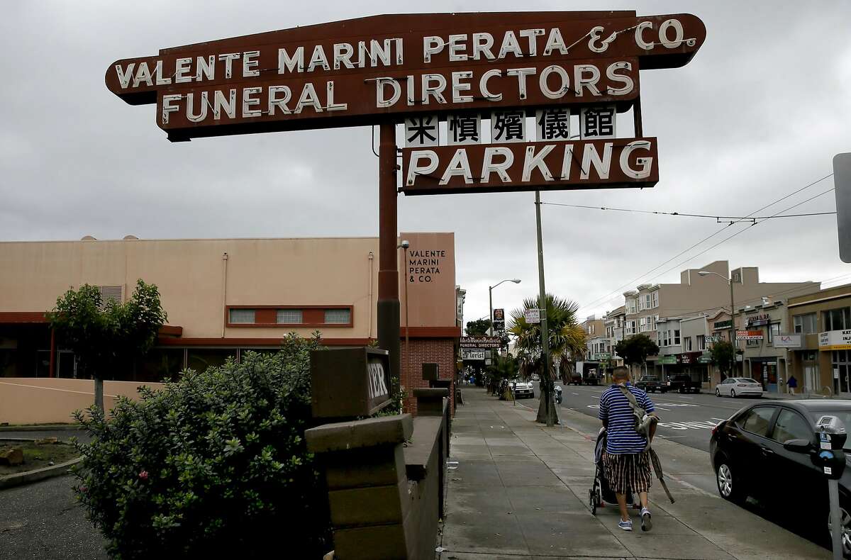 The Valente Marini Peralta & Co. funeral home as seen on Saturday October 29, 2016. Fifth generation undertaker Matt Taylor is looking for a new home for his business because his current site is being sold to make room for housing along Mission St. in San Francisco, California.